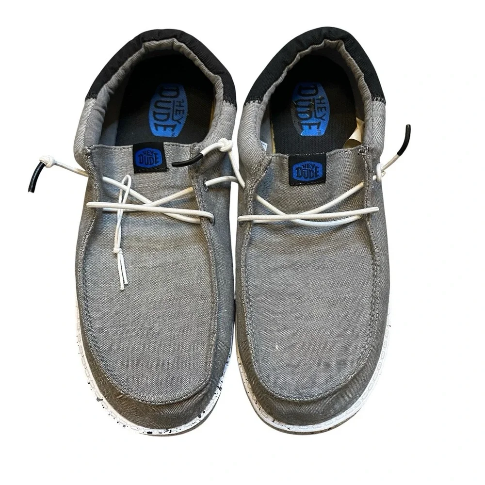 Hey Dude Shoes Men 6 EU 38 Gray Slip On Casual Loafers Coastal